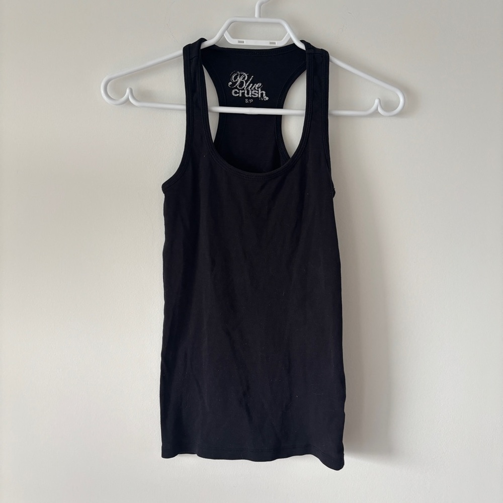 2/$10 Blue crush Black Tank Top workout casual summer size S
